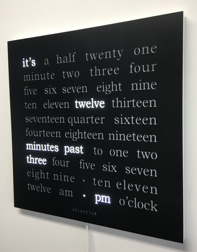 450 x 450mm Word Clock with Powder Coated Steel Face